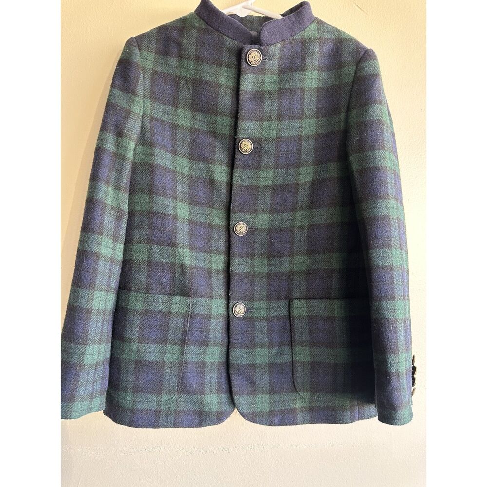 Trotters Heritage Boys 8/9Y Black Watch Tartan Wool Blend Jacket Blazer